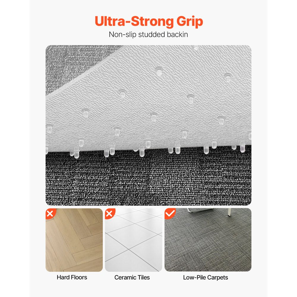 VEVOR Chair Mat with Lip, 36 x 48-inch Office Chair Mat for Low Pile Carpeted Floors, Clear Floor Protector Rug with