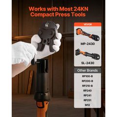 VEVOR 1/2" Press Jaw for 24KN Compact Series Press Tools, 52 HRC Hardened Steel Pressing Jaw - Compatible with ProPress
