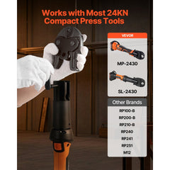 VEVOR 3/8" Press Jaw for Compact Series Press Tools, 52 HRC Hardened Steel Pressing Jaw for High Pressure HVAC/R