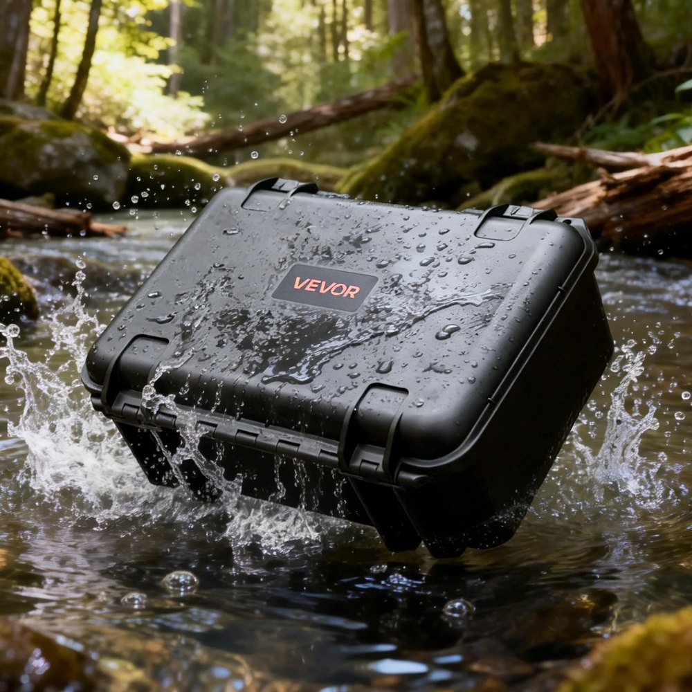VEVOR Hard Pistol Case, Heavy Duty Hard Gun Case with XPE Foam Lining, Waterproof Pistol Storage Box with Customizable