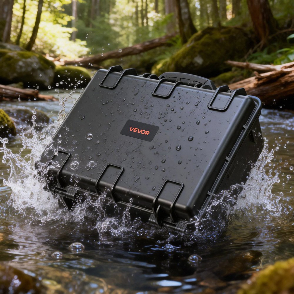 VEVOR Hard Pistol Case, Heavy Duty Hard Gun Case with XPE Foam Interior, Waterproof Pistol Storage Box with