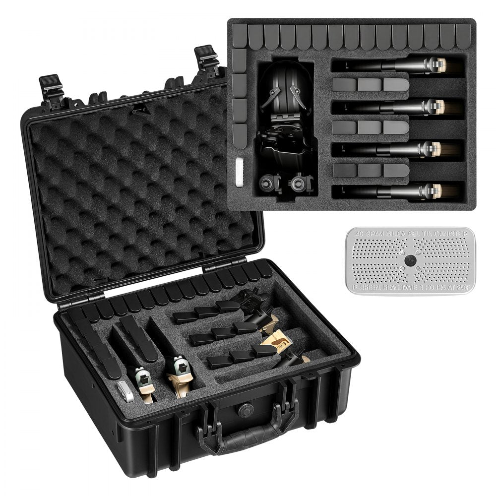 VEVOR Hard Pistol Case, Heavy Duty Hard Gun Case with XPE Foam Interior, Waterproof Pistol Storage Box with