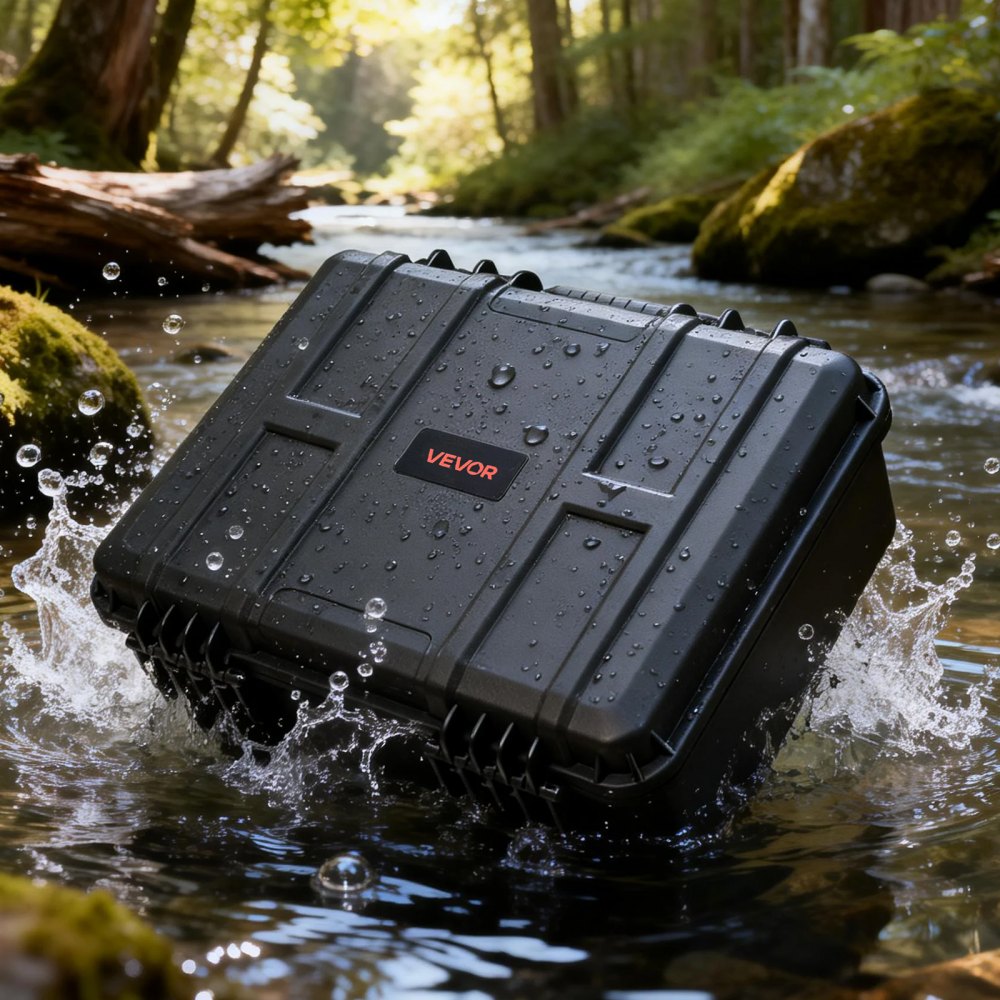 VEVOR Hard Pistol Case, Heavy Duty Hard Gun Case with XPE Foam Lining, Waterproof Pistol Storage Box with Customizable