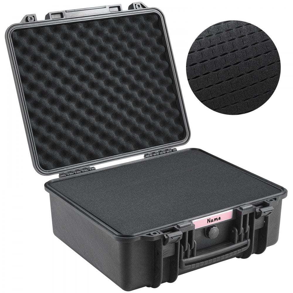 VEVOR Hard Pistol Cases with Pre-cut PU Foam, Waterproof & Dustproof Hard Gun Case for 6 Pistol, 19.3×17.1×8.3 in