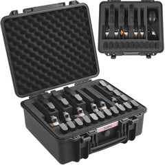 VEVOR Hard Pistol Cases with Pre-cut Lining, Waterproof & Dustproof Hard Gun Case for 6 Pistol, 19.3×17.1×8.3 in