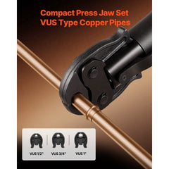 VEVOR VUS Press Jaws for 24KN Compact Series Press Tools, 3PCS Pressing Jaws 1/2", 3/4" & 1" - Compatible with ProPress