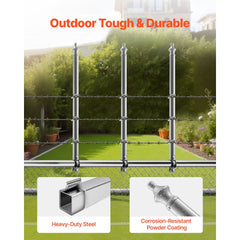 VEVOR Chain Link Fence Extensions, 18 Packs 27.4" Extension Height, Galvanized Post Extender for 1.3" to 1.5" Top of