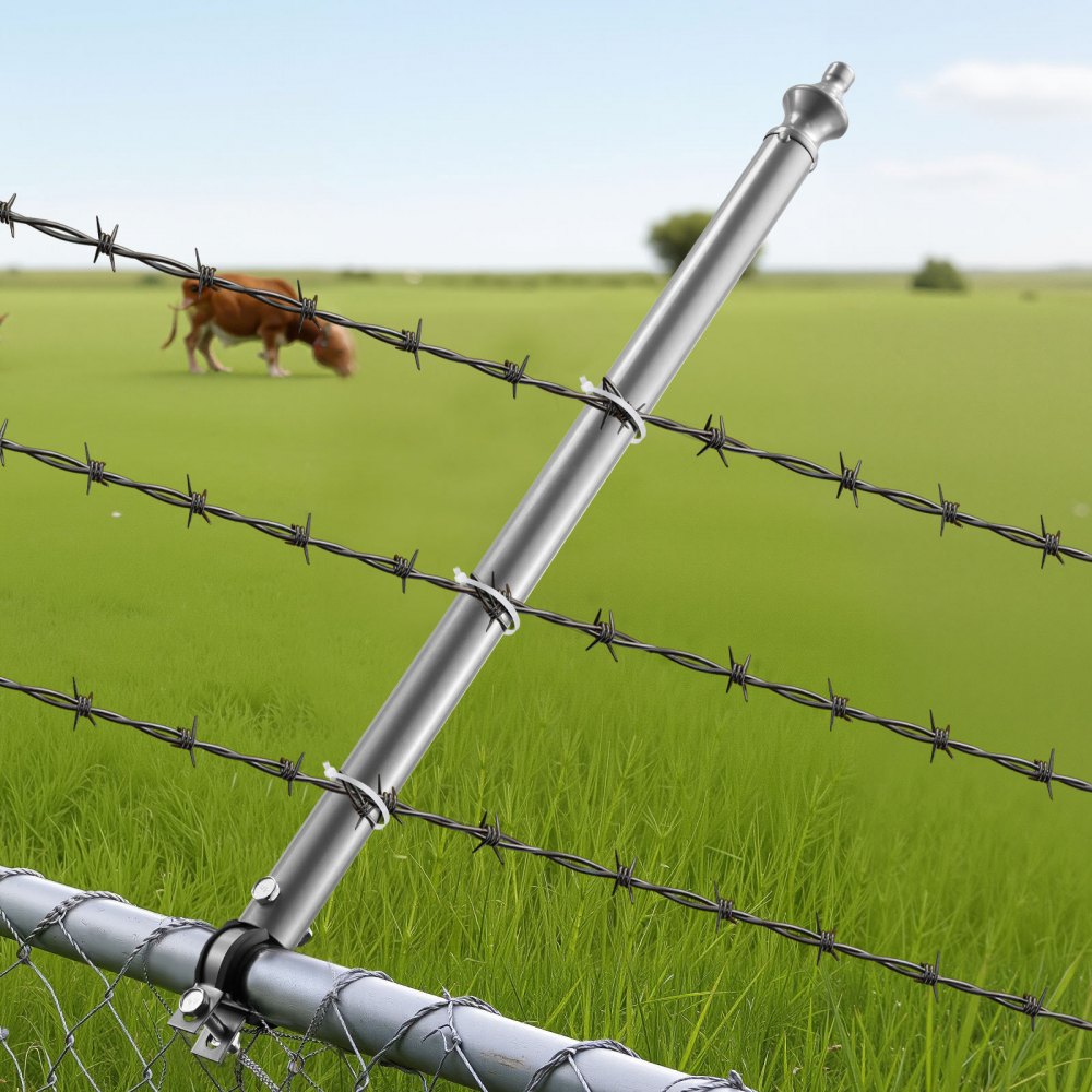 VEVOR Chain Link Fence Extensions, 18 Packs 27.4" Extension Height, Galvanized Post Extender for 1.3" to 1.5" Top of