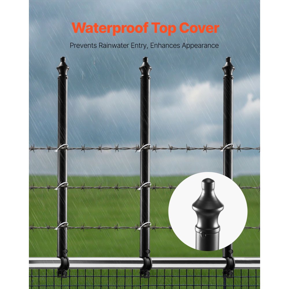 VEVOR Chain Link Fence Extensions, 9 Packs 27.4" Extension Height, Galvanized Post Extender for 1.3" to 1.5" Top of
