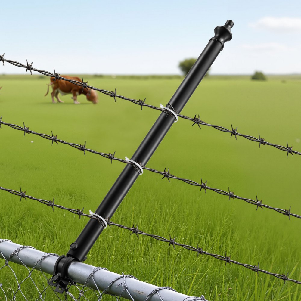 VEVOR Chain Link Fence Extensions, 9 Packs 27.4" Extension Height, Galvanized Post Extender for 1.3" to 1.5" Top of