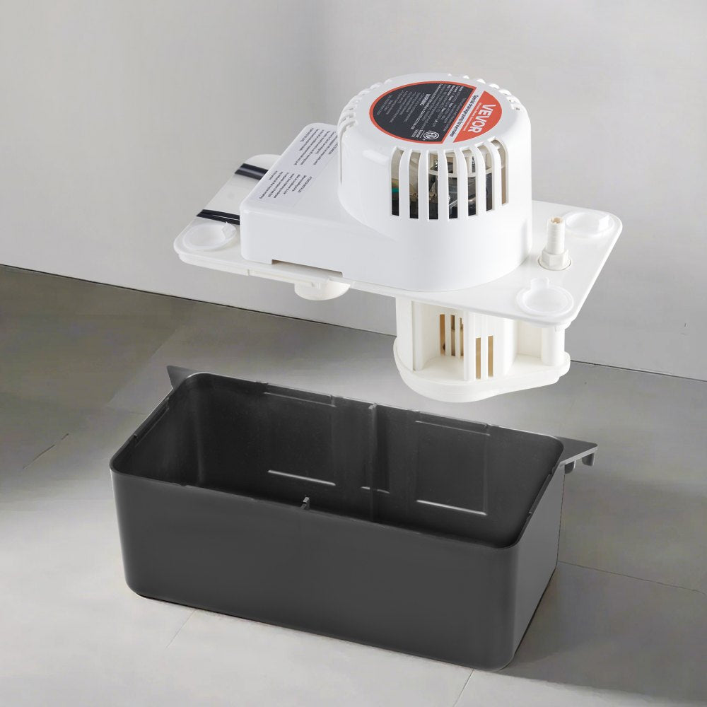 VEVOR Condensate Removal Pump, 1/50 HP, 65 GPH, 15 ft Lift, 1/2 Gal Tank Automatic AC Condensation Pump with Float