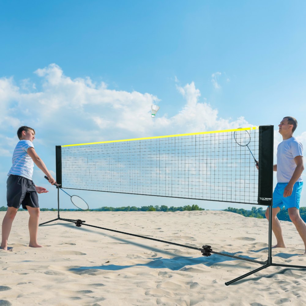 VEVOR Badminton Net, Height Adjustable Volleyball Net, 10ft Wide Foldable Pickleball Net, Portable Easy Setup Tennis