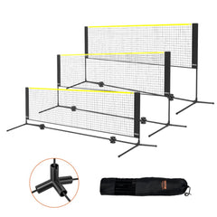 VEVOR Badminton Net, Height Adjustable Volleyball Net, 10ft Wide Foldable Pickleball Net, Portable Easy Setup Tennis