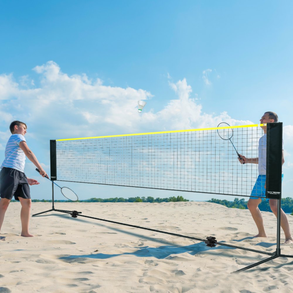 VEVOR Badminton Net, Height Adjustable Volleyball Net, 14ft Wide Foldable Pickleball Net, Portable Easy Setup Tennis