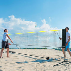 VEVOR Badminton Net, Height Adjustable Volleyball Net, 17ft Wide Foldable Pickleball Net, Portable Easy Setup Tennis