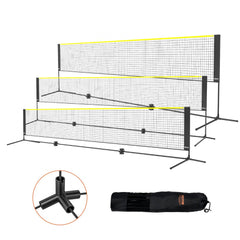VEVOR Badminton Net, Height Adjustable Volleyball Net, 17ft Wide Foldable Pickleball Net, Portable Easy Setup Tennis