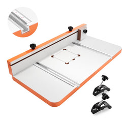 VEVOR Drill Press Table, 24 in x 12 in, Worktable with an Adjustable Fence and Stop Block, Highly Compatible T-Slots