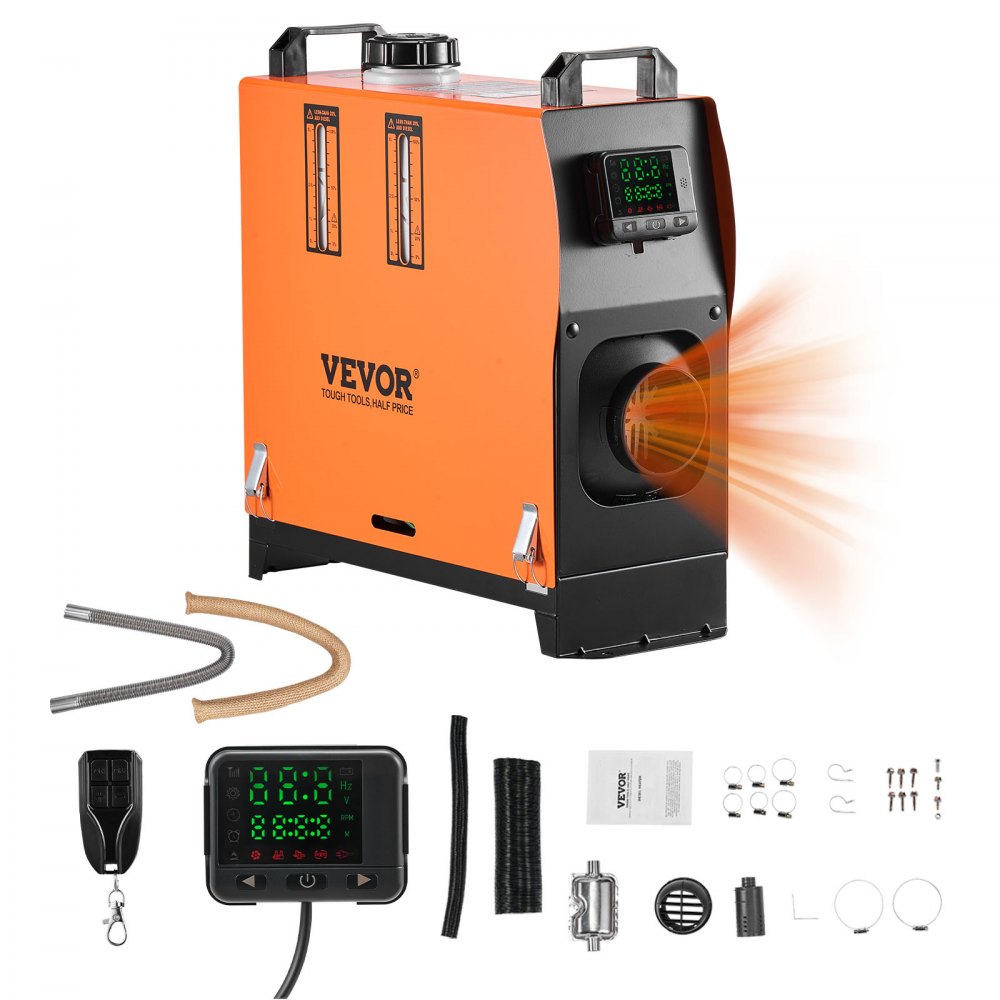 VEVOR Diesel Air Heater, 8 kW DC12-24V, Fast Heating Diesel Parking Heater with Remote Control and Color Digital