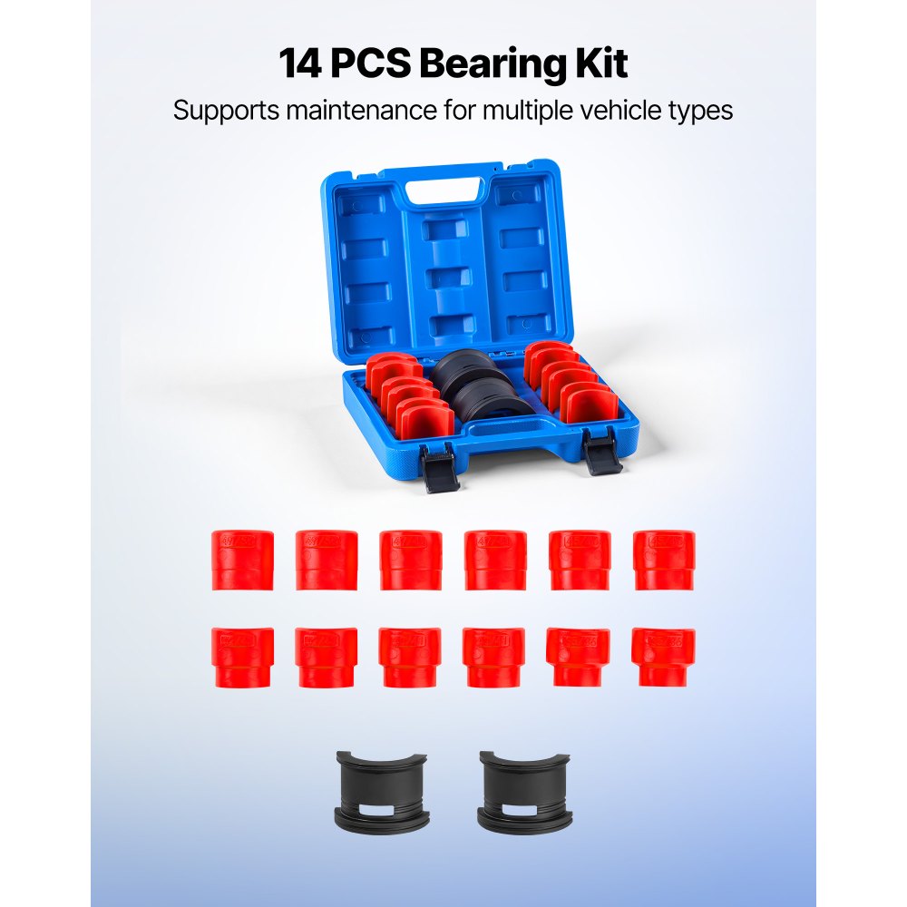 VEVOR Bearing Press Kit, 14 Pcs, Bearing Race and Seal Driver Set with Bushings and Adapters, Bushing Driver Tool Set