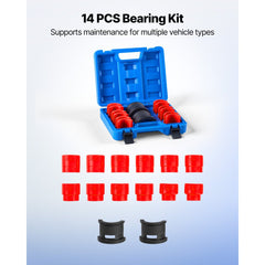 VEVOR Bearing Press Kit, 14 Pcs, Bearing Race and Seal Driver Set with Bushings and Adapters, Bushing Driver Tool Set