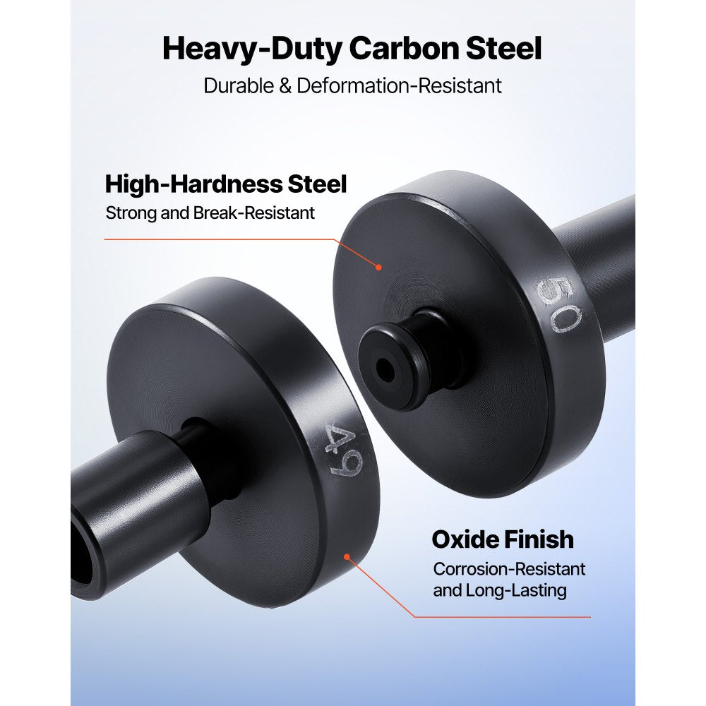 VEVOR Bearing Press Kit, 52 Pcs, Bearing Race and Seal Driver Set with 49 Bushings and Handle Shaft, Bushing Driver