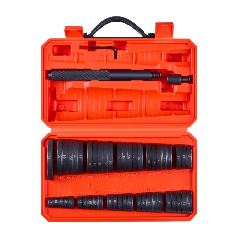 VEVOR Bearing Press Kit, 52 Pcs, Bearing Race and Seal Driver Set with 49 Bushings and Handle Shaft, Bushing Driver