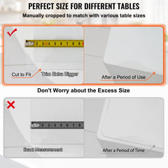 VEVOR Plastic Table Cover, 45"x100"x0.06", Transparent PVC Table Protector, Rectangle Clear Desk Mat, Water Oil Proof