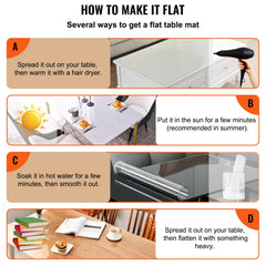 VEVOR Plastic Table Cover, 45"x100"x0.06", Transparent PVC Table Protector, Rectangle Clear Desk Mat, Water Oil Proof