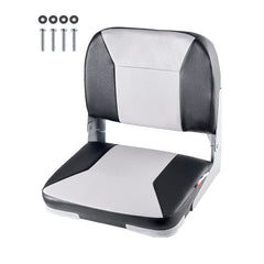 VEVOR Boat Seat, Low Backrest, Folding Fishing Boat Seat with Thickened Sponge Cushion & Waterproof PVC Leather