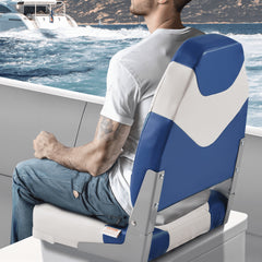 VEVOR Boat Seats, 21.85" High Back Boat Seat, Folding Boat Chair with Thickened Sponge Padding and Hinge, Fold-Down