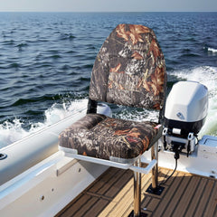 VEVOR Boat Seat, High Backrest, Folding Fishing Boat Seat with Thickened Sponge Cushion & PU Polyester Fabric, Aluminum
