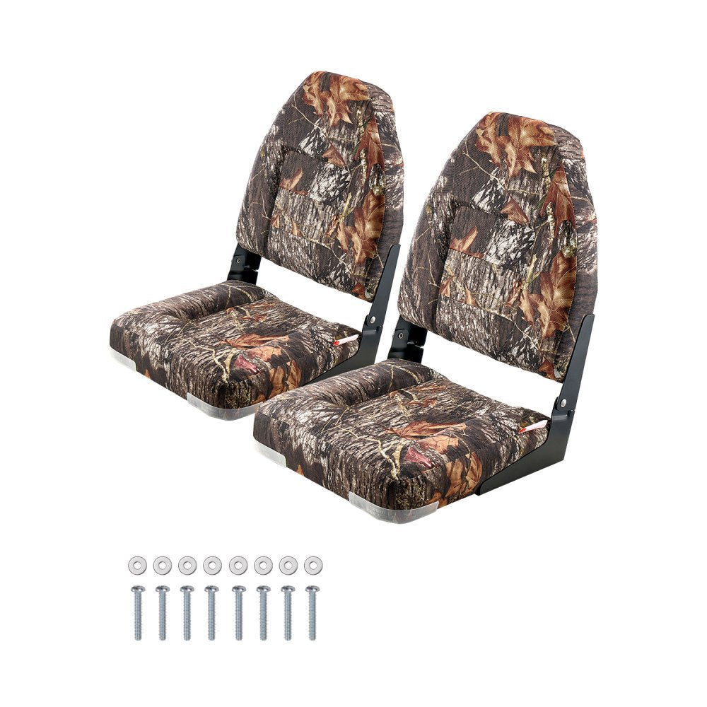 VEVOR Boat Seat, High Backrest, Folding Fishing Boat Seat with Thickened Sponge Cushion & PU Polyester Fabric, Aluminum