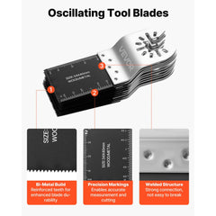 VEVOR 50PCS Bi-Metal Oscillating Saw Blades, Universal Quick Release Oscillating Multi Tool Blades, Multitool Tool