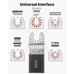 VEVOR 50PCS Bi-Metal Oscillating Saw Blades, Universal Quick Release Oscillating Multi Tool Blades, Multitool Tool
