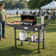 VEVOR Outdoor Grill Cart, 31.0 x 17.0 inch Tabletop Size Grilling Table, Foldable Outdoor Cooking Table with Tissue
