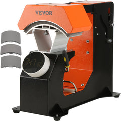 VEVOR 3-in-1 Auto Hat Heat Press with 3pcs Interchangeable Platens(6.6" x 2.7", 6.6" x 3.8", 6.1" x 3"), Automatic
