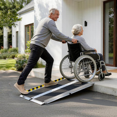 VEVOR Portable Wheelchair Ramp, 3FT, Non-Slip Aluminum Folding Handicap Ramp for Wheelchair, 800 lbs Capacity, Door