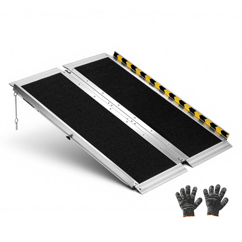 VEVOR Portable Wheelchair Ramp, 3FT, Non-Slip Aluminum Folding Handicap Ramp for Wheelchair, 800 lbs Capacity, Door