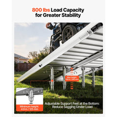 VEVOR Portable Wheelchair Ramp, 6FT, Non-Slip Aluminum Folding Handicap Ramp for Wheelchair, 800 lbs Capacity, Door