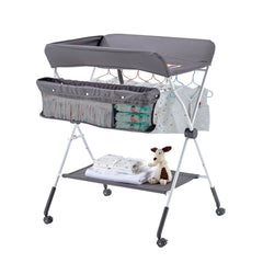 VEVOR Baby Changing Table, Foldable Diaper Change Station with Side Basket, Adjustable Height Portable Changing Table