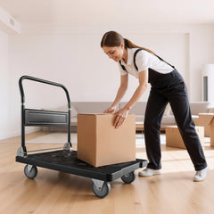 VEVOR Foldable Push Cart Dolly, 1000 lbs Capacity, Folding Platform Truck with Swivel Wheels, Moving Platform Hand