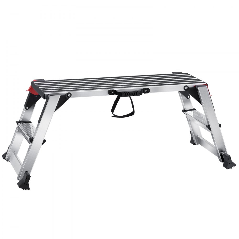 VEVOR Folding Work Platform, 660 lbs Load Capacity, Aluminum Drywall Stool Ladder, Heavy Duty Work Bench w/ Non-Slip