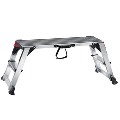 VEVOR Folding Work Platform, 660 lbs Load Capacity, Aluminum Drywall Stool Ladder, Heavy Duty Work Bench w/ Non-Slip