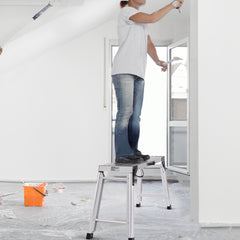 VEVOR Folding Work Platform, 330 lbs Load Capacity, Aluminum Drywall Stool Ladder, Heavy Duty Work Bench w/ Non-Slip