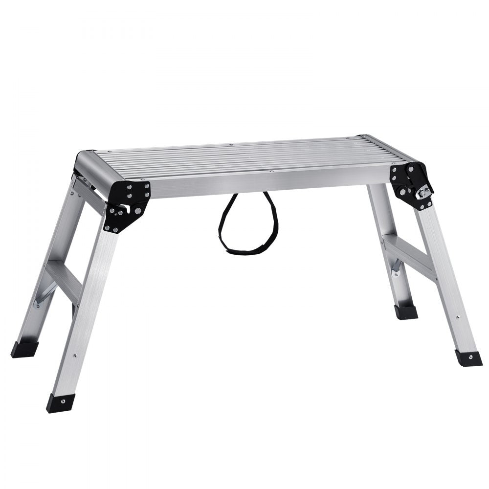 VEVOR Folding Work Platform, 330 lbs Load Capacity, Aluminum Drywall Stool Ladder, Heavy Duty Work Bench w/ Non-Slip