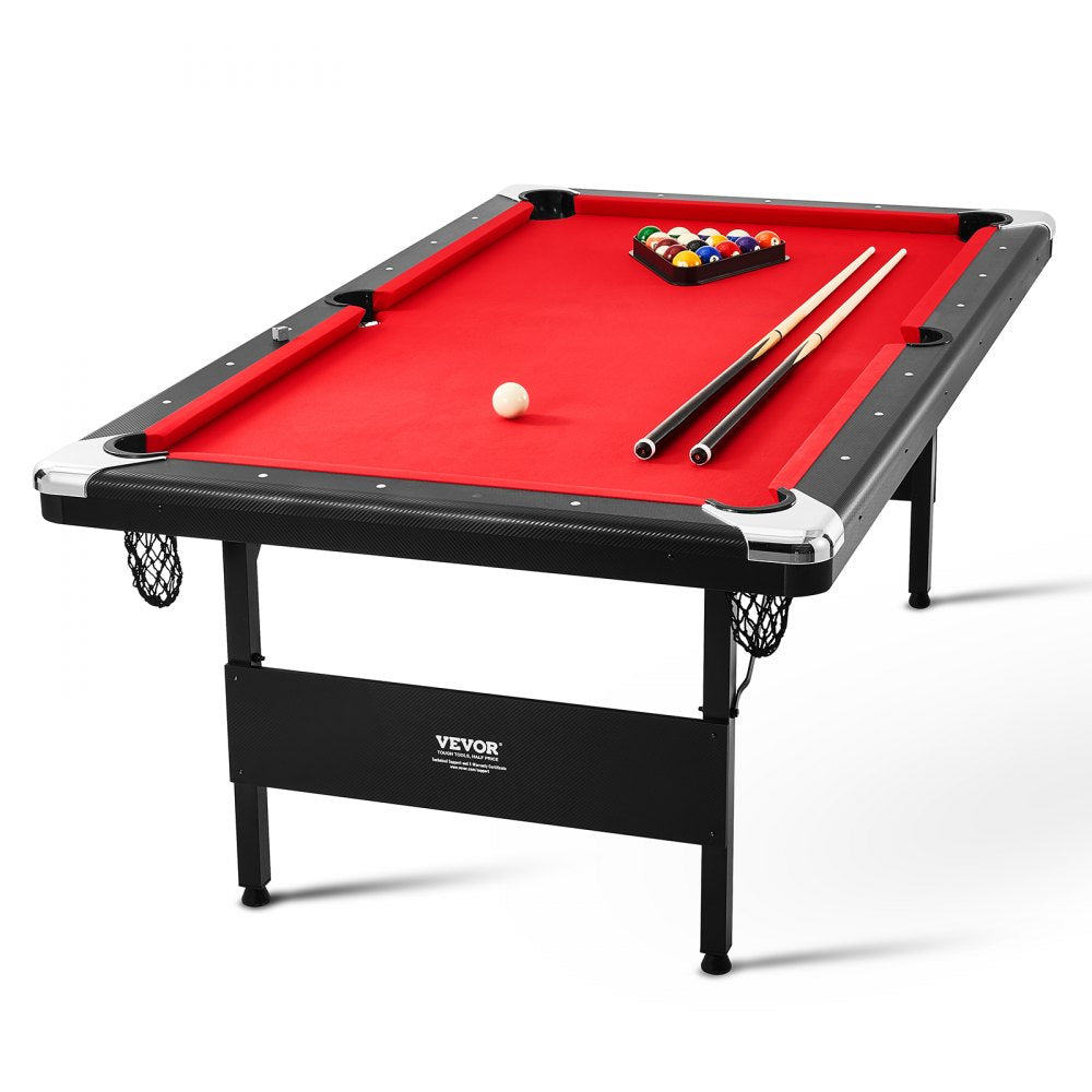 VEVOR Billiards Table, 7 ft Pool Table, Portable Foldable Space-Saving Table, Billiard Table Set Includes Balls, Cues