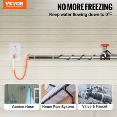 VEVOR Self-Regulating Pipe Heating Cable, 3FT 5W/FT Heat Tape for Pipes Freeze Protection, Water Pipe Heat Cable with