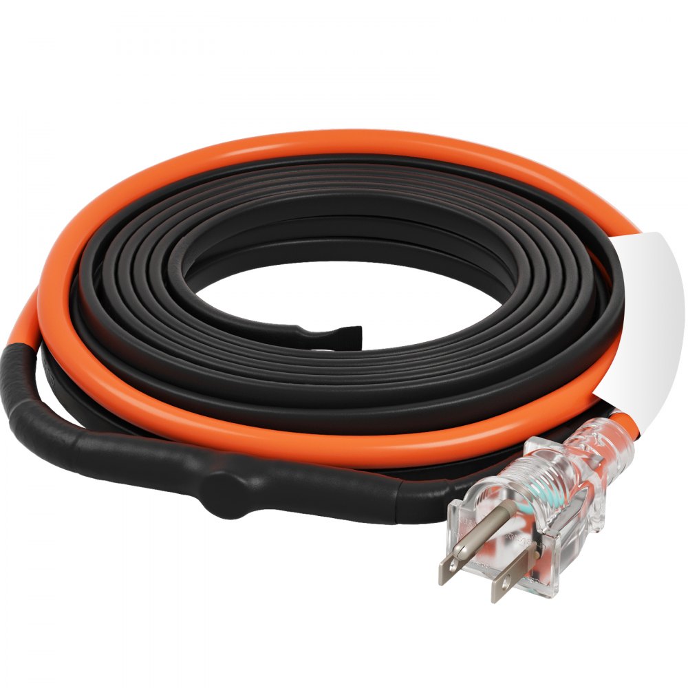 VEVOR Self-Regulating Pipe Heating Cable, 15FT 5W/FT Heat Tape for Pipes Freeze Protection, Water Pipe Heat Cable with