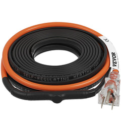 VEVOR Self-Regulating Pipe Heating Cable, 30-feet 5W/ft Heat Tape for Pipes Freeze Protection, Protects PVC Hose, Metal