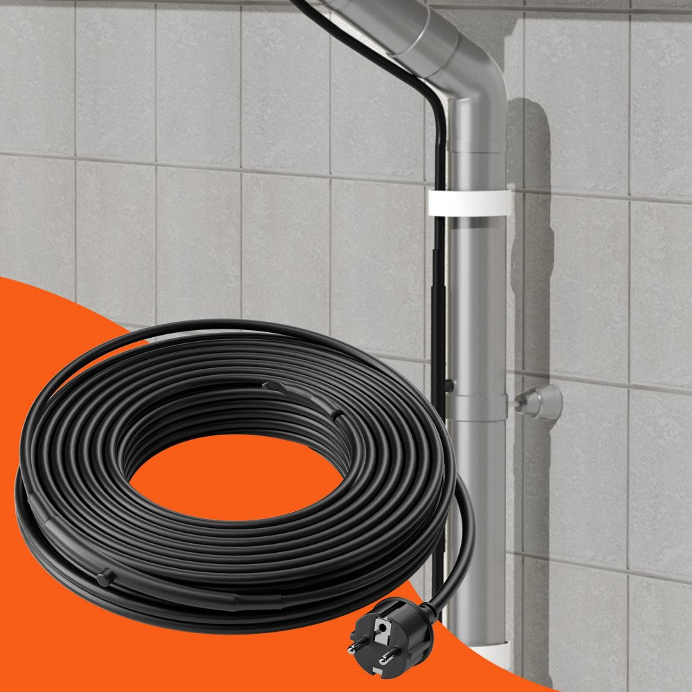 VEVOR Self-Regulating Pipe Heating Cable, 60-feet 5W/ft Heat Tape for Pipes Freeze Protection, Protects PVC Hose, Metal